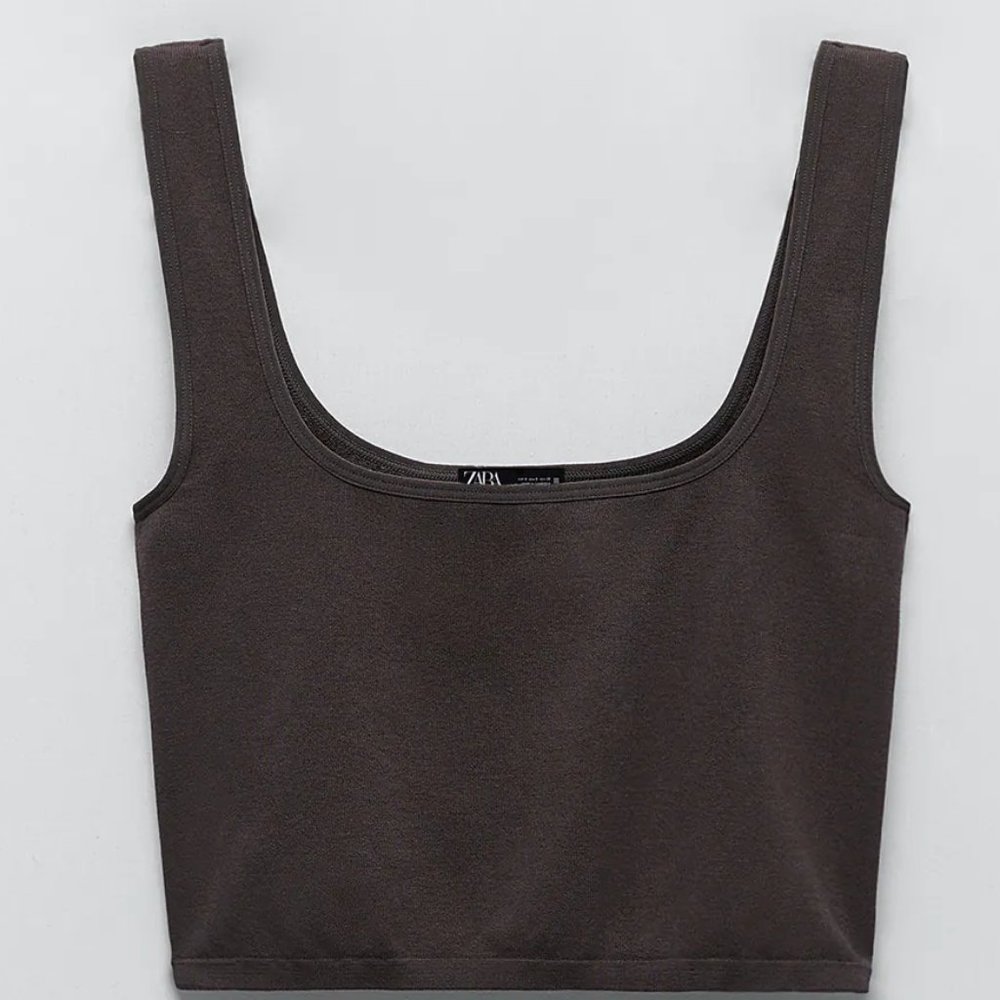 ZARA SQUARE NECK CROP TOP
